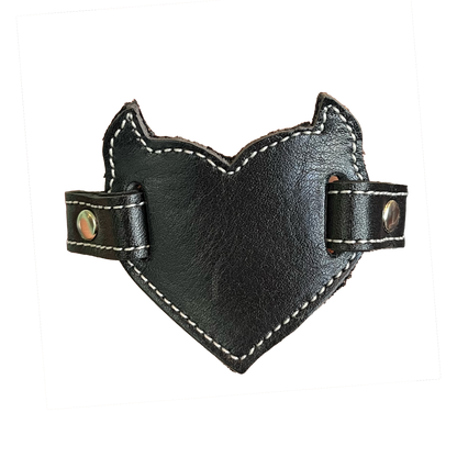 Devil Heart Up-cycled Leather Wrist Cuff