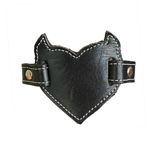 Devil Heart Up-cycled Leather Wrist Cuff