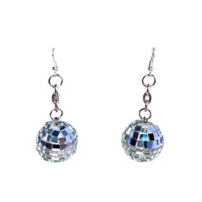 Disco Ball Earrings 1"
