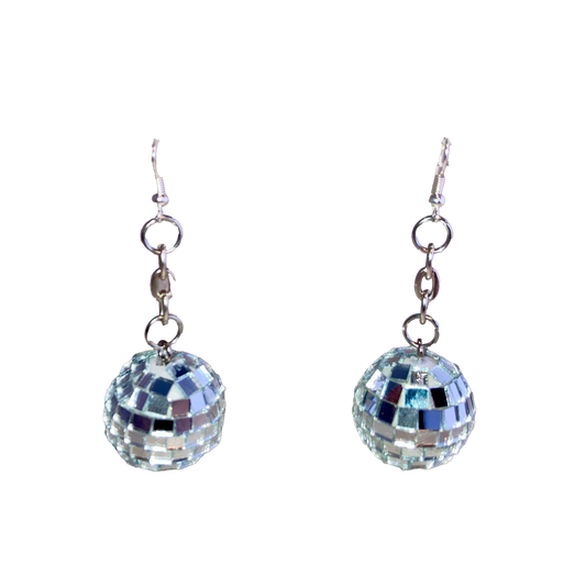 Disco Ball Earrings 1"