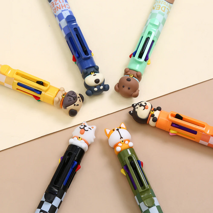 Dog 8-Color Retractable Ball Pen