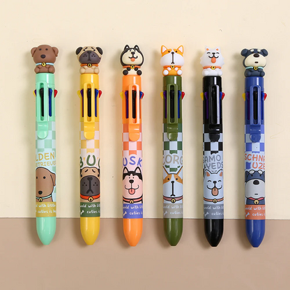 Dog 8-Color Retractable Ball Pen