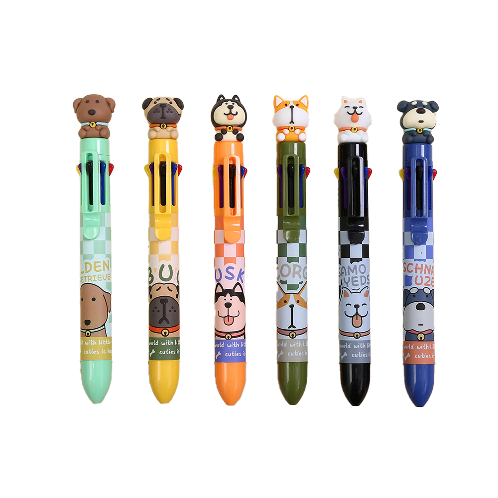 Dog 8-Color Retractable Ball Pen