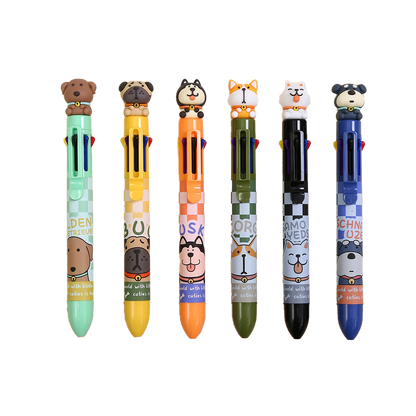 Dog 8-Color Retractable Ball Pen