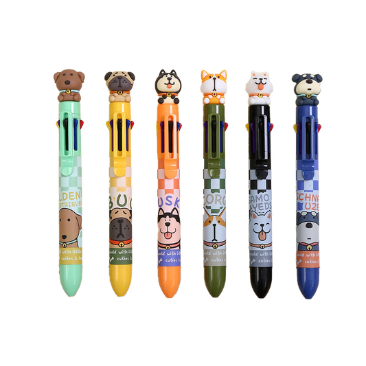 Dog 8-Color Retractable Ball Pen