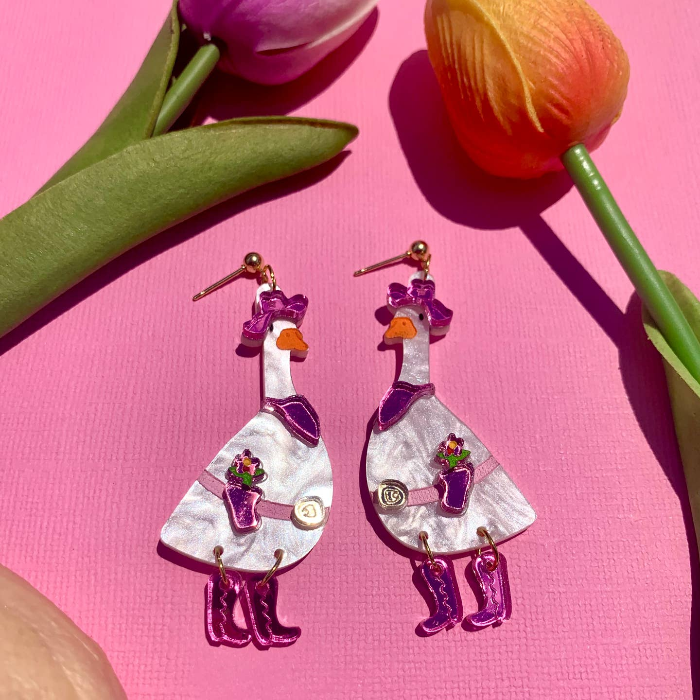 Dolly Goose Dangle Earrings