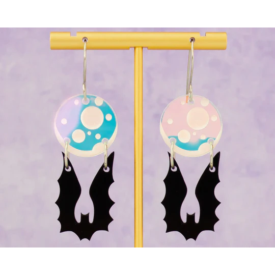 Bat By The Moon Earrings