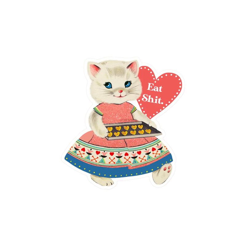 Eat Shit Vintage Cat Sticker