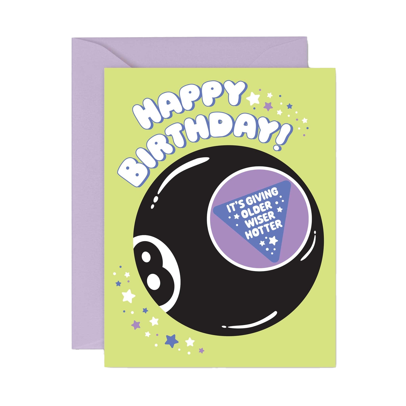 Older Wiser Hotter Magic 8 Ball Birthday Card