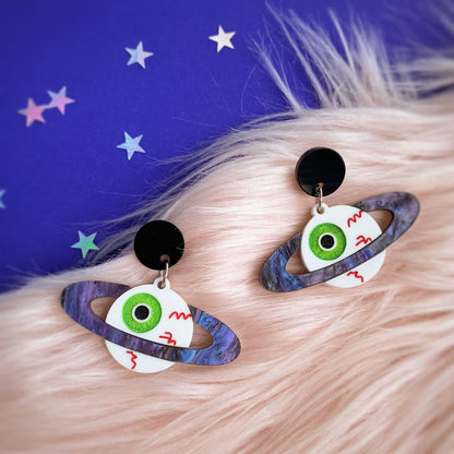 Eyeball Planet Dangle Earrings