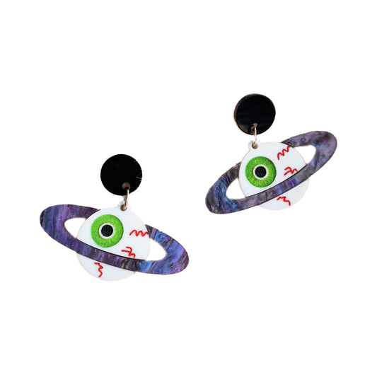 Eyeball Planet Dangle Earrings