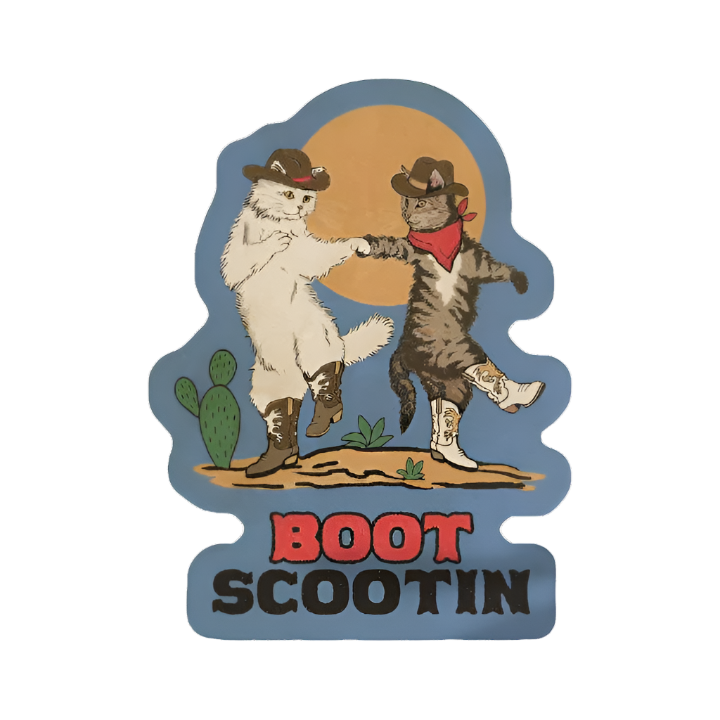 Boot Scootin Kitties Sticker