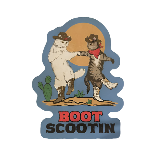 Boot Scootin Kitties Sticker