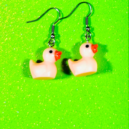 Pink Duckie Dangle Earrings