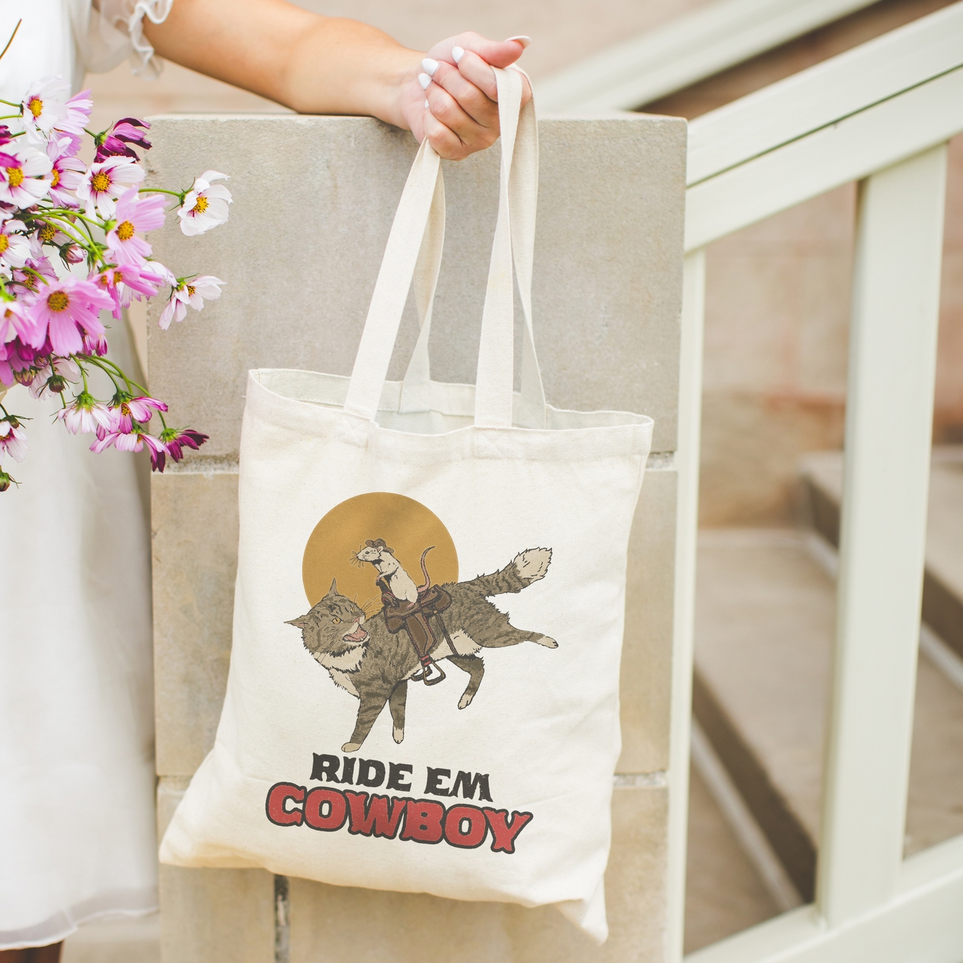 Opossum Cowboy Tote Bag