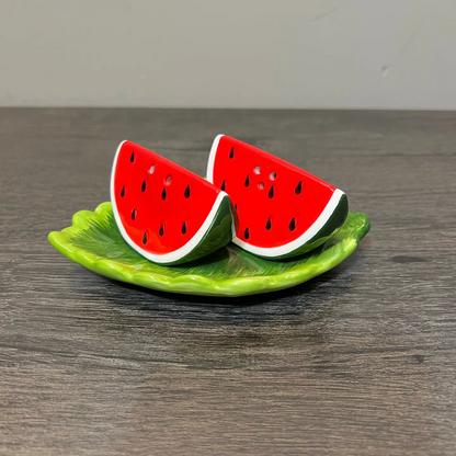 Watermelon Salt & Pepper Set with Plate