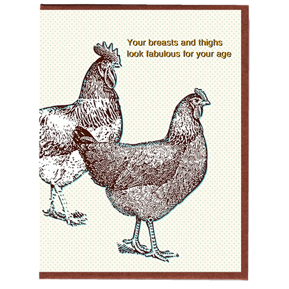 Fabulous Breasts and Thighs Birthday Card