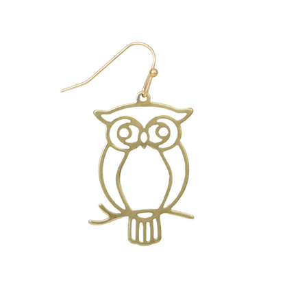 Wise Owl Outline Earrings Earrings