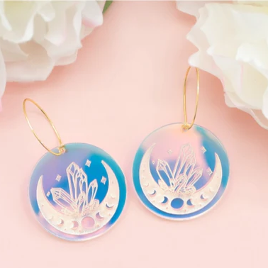 Celestial Holographic Dangle Earrings
