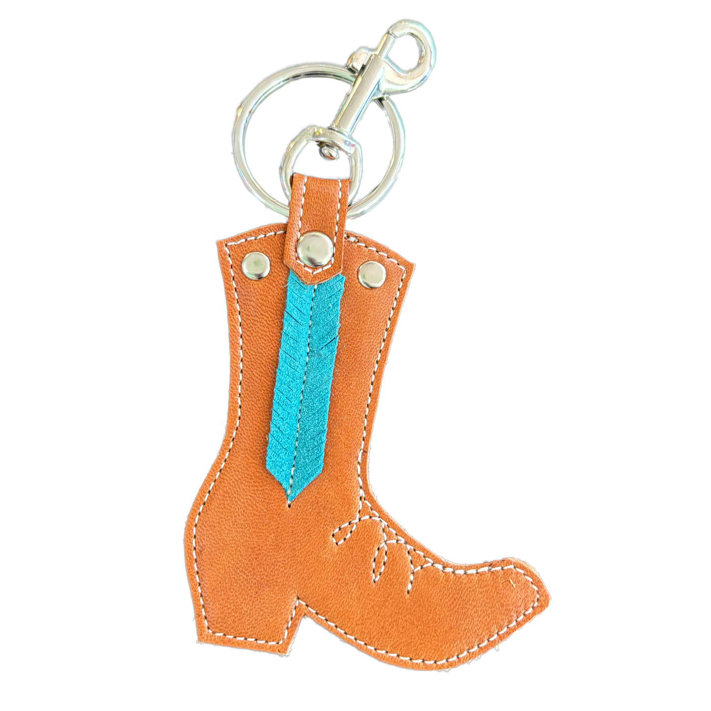 Feathered Fringe Cowboy Boot Keychain