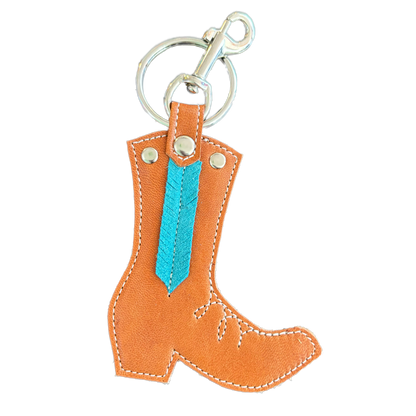 Feathered Fringe Cowboy Boot Keychain