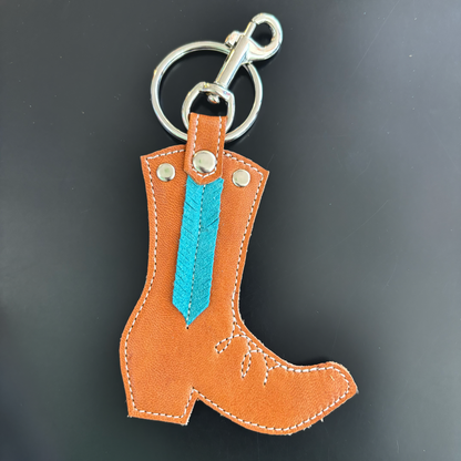 Feathered Fringe Cowboy Boot Keychain