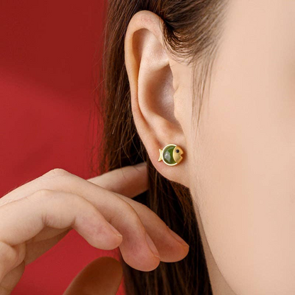 Jade Fish Post Earrings