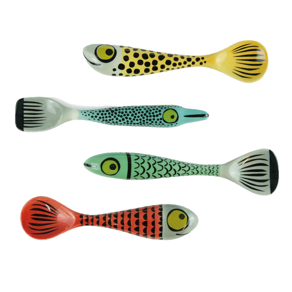 Handmade Ceramic Fish Spoons Box of Four