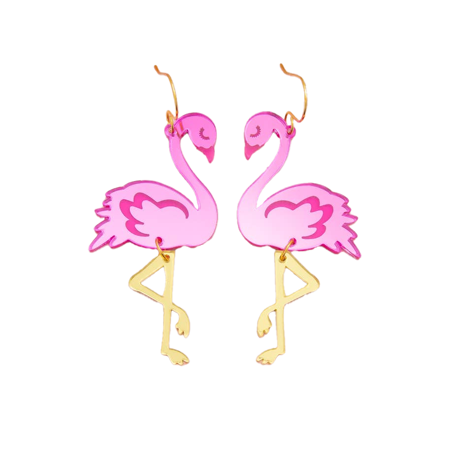 Flamingo Acrylic Dangle Earrings