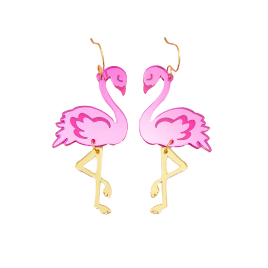Flamingo Acrylic Dangle Earrings