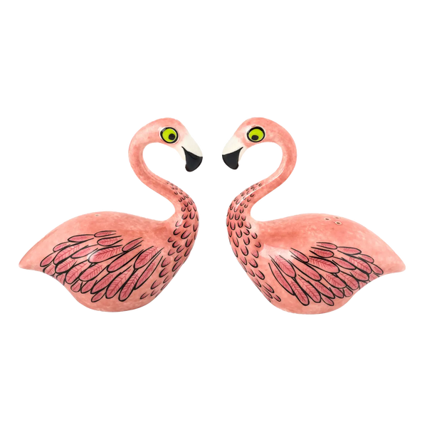 Handmade Ceramic Flamingo Salt and Pepper Shakers