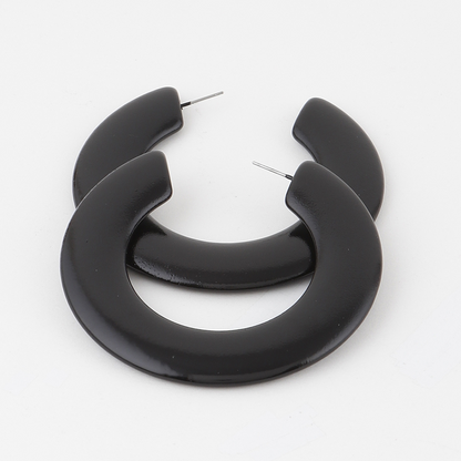 Flat Solid Hoop Earrings