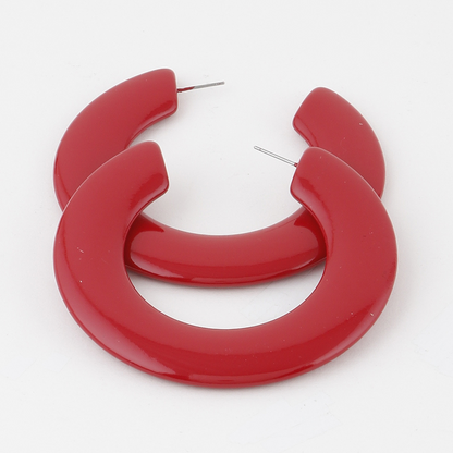 Flat Solid Hoop Earrings