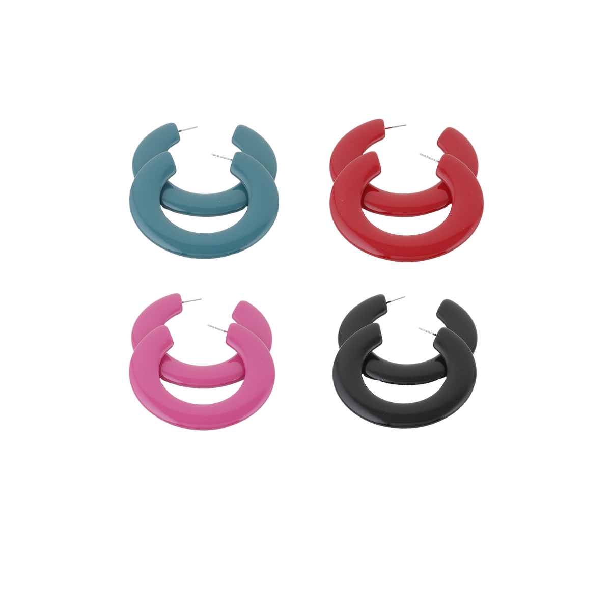 Flat Solid Hoop Earrings