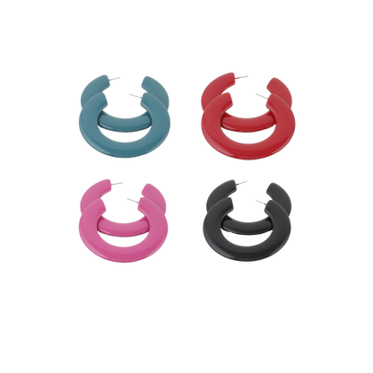 Flat Solid Hoop Earrings