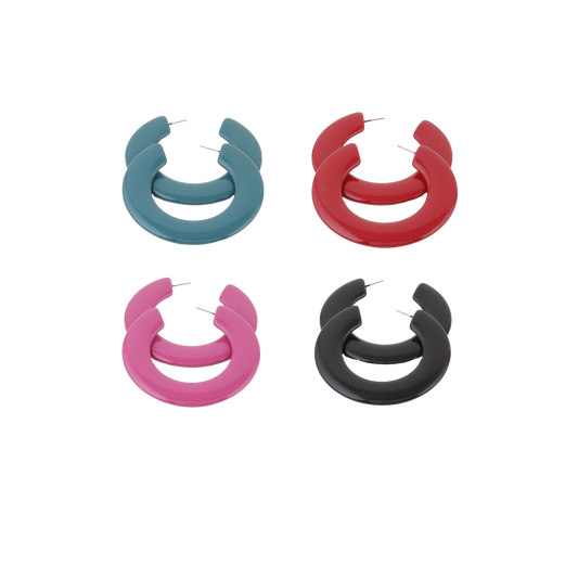 Flat Solid Hoop Earrings