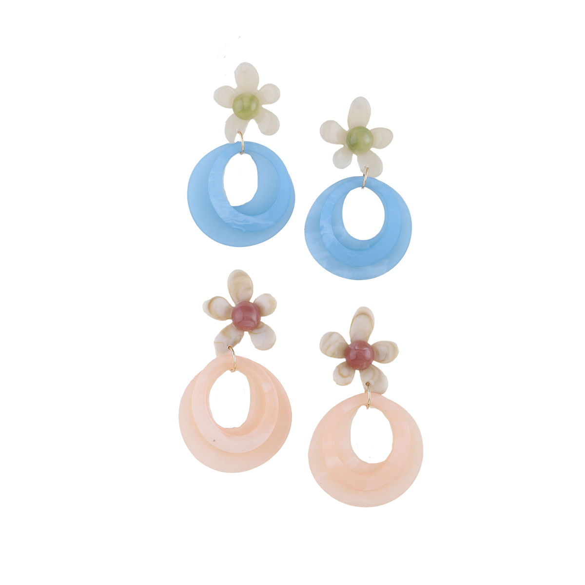 Bright Summer Flower Dangle Earrings