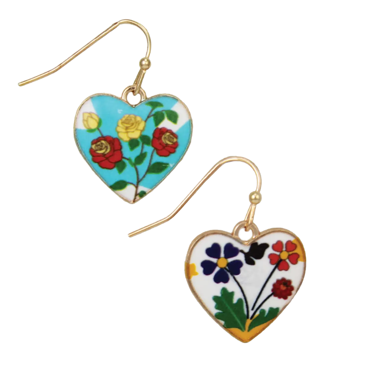 Floral Bouquet Heart Earrings