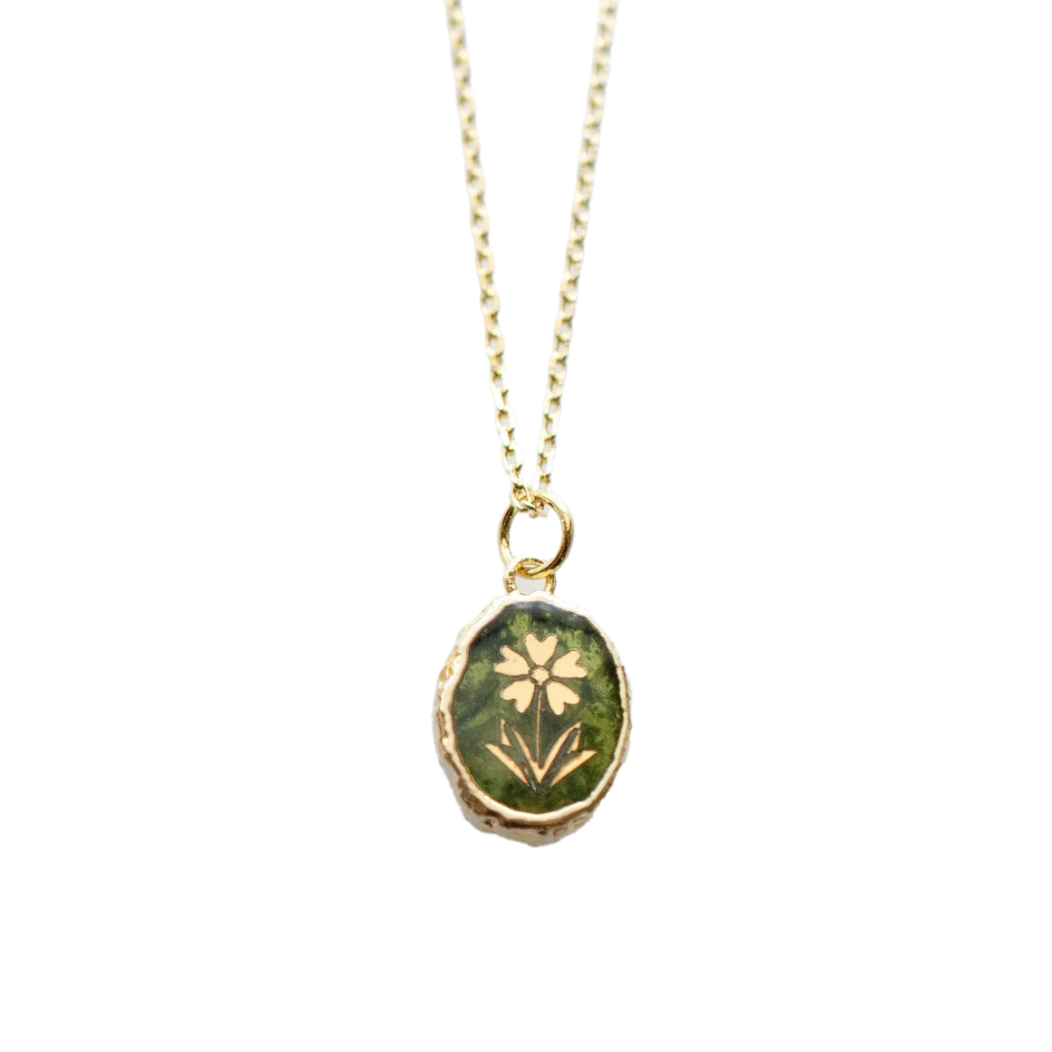 Green Vessonite Flower Necklace