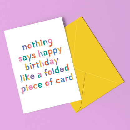 Folded Piece of Card Birthday Card