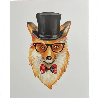Smart Fox Art Print