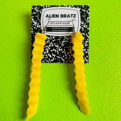 Large French Fry Dangle Earrings