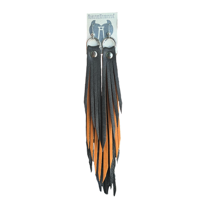 Black and Brown Fringe Dangle Earrings