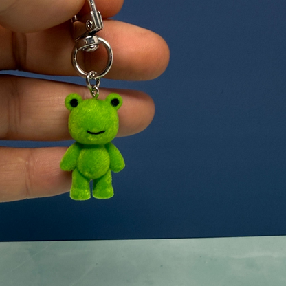 Flocked Frog Keychain