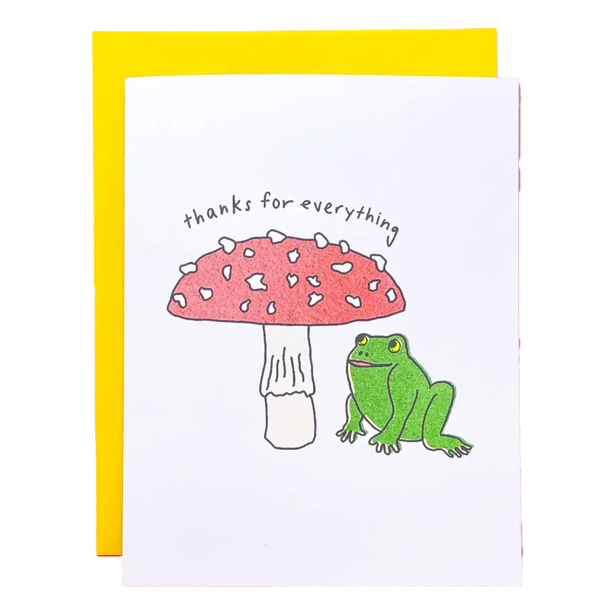 Frog and Mushroom Thank You Card