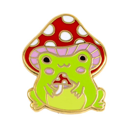 Mushroom Frog Enamel Pin