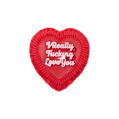 I Really Fucking Love You Heart Cake Candle