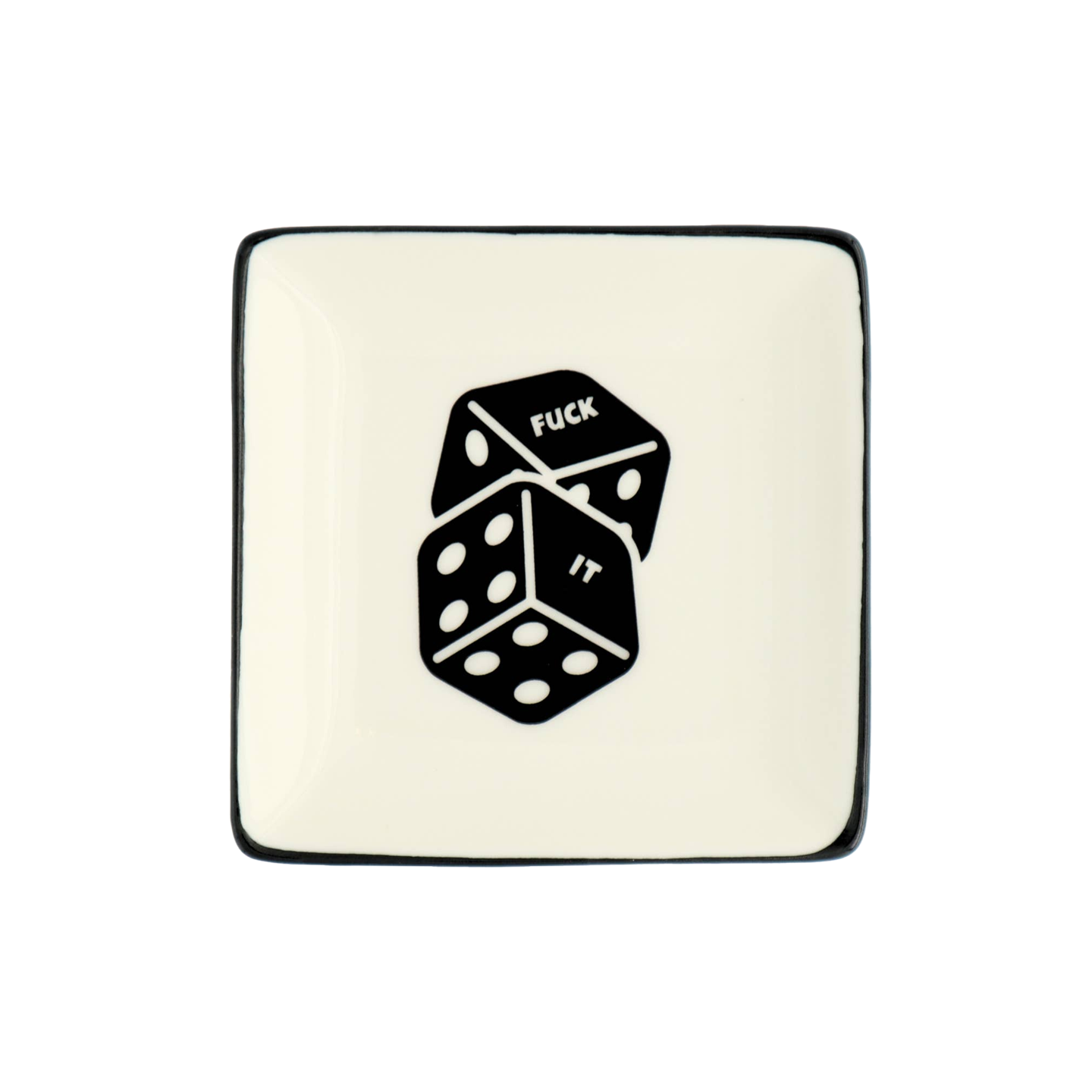 Fuck It Dice Square Trinket Tray