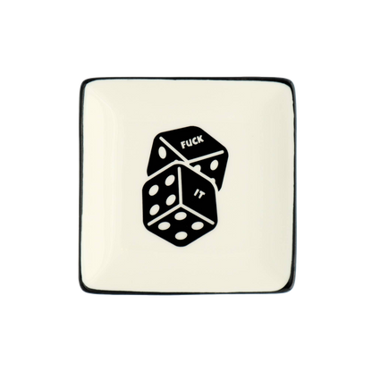 Fuck It Dice Square Trinket Tray