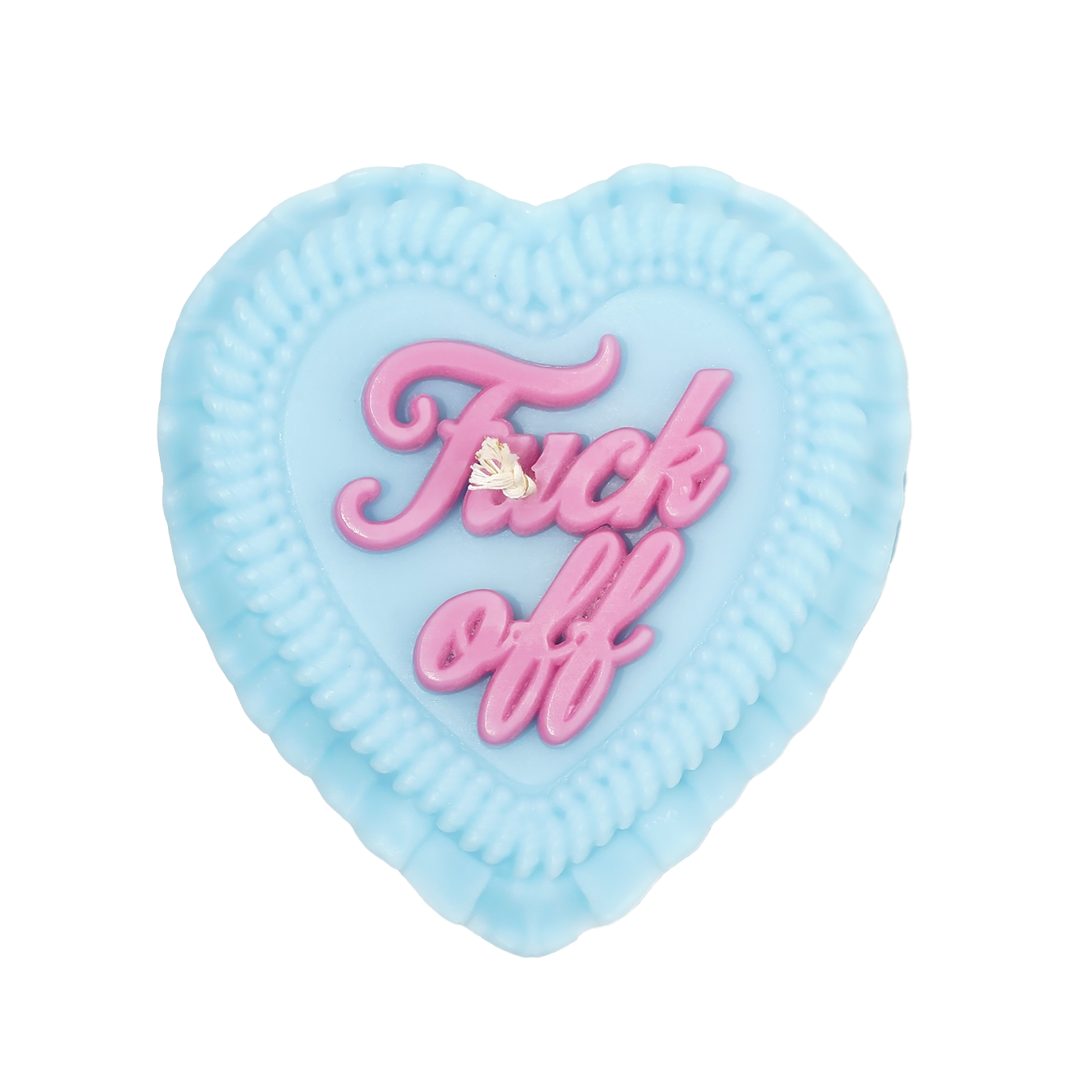 Fuck Off Heart Cake Candle